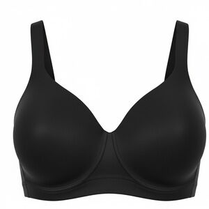 Warner's Black Full Coverage Comfort Wirefree Bra Plus 2XL XXL Back Smoothing